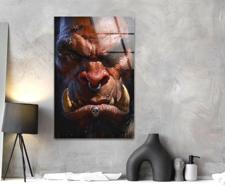 Orc WOW (World of Warcraft) Glass Wall Art print on glass, glass printed photos
