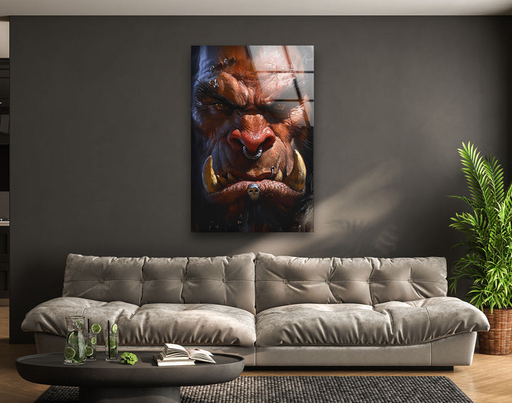 Orc WOW (World of Warcraft) Glass Wall Art photo print on glass, prints on glass wall art
