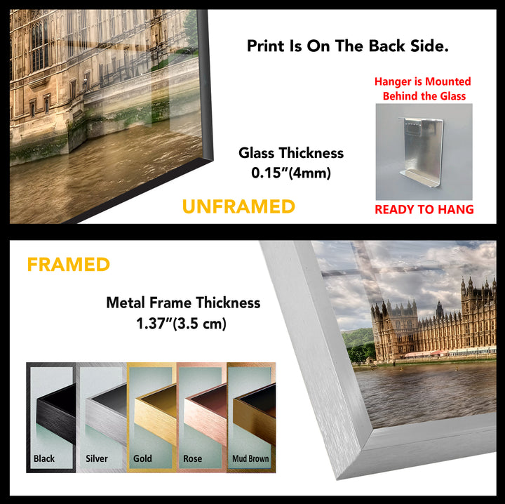 Houses of Parliament Glass Wall Art - Iconic London Landmark