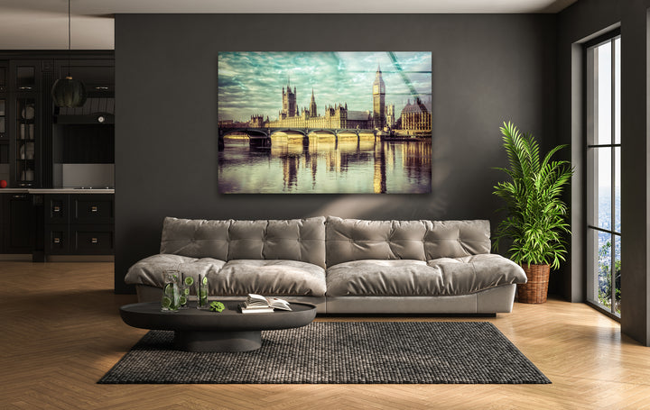 Houses of Parliament Glass Wall Art - London’s Iconic Landmark Reflection