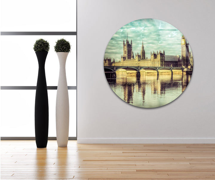 Houses of Parliament Glass Wall Art - London’s Iconic Landmark Reflection