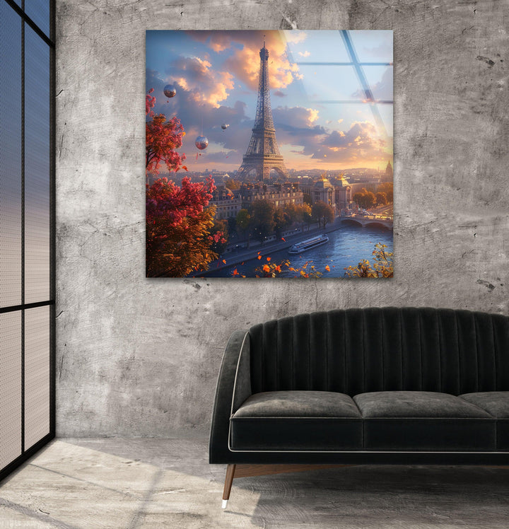 Eiffel Tower Landscape Glass Wall Art art glass wall art, glass wall art pictures