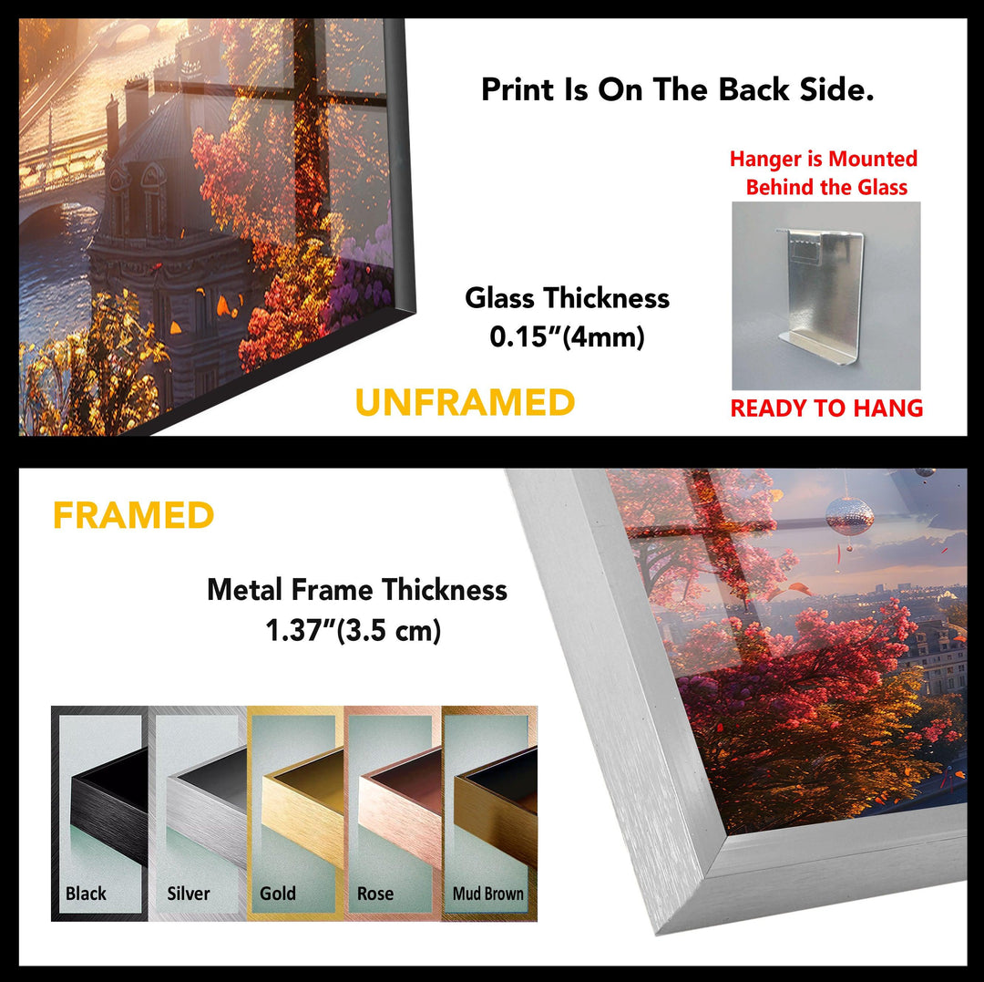 Eiffel Tower Landscape Glass Wall Art