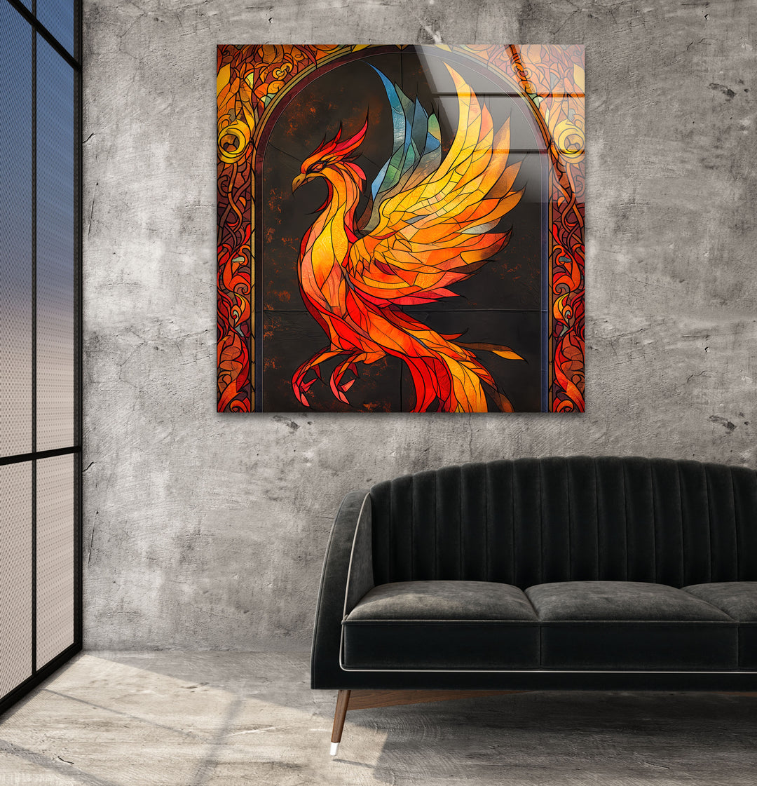 Phoenix Tempered Glass Wall Art - MyPhotoStation