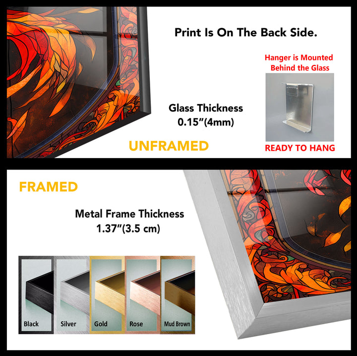 Phoenix Tempered Glass Wall Art - MyPhotoStation