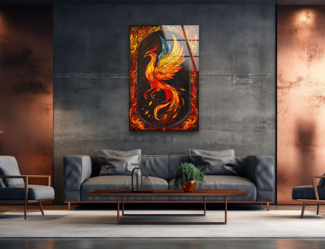 Phoenix Tempered Glass Wall Art - MyPhotoStation