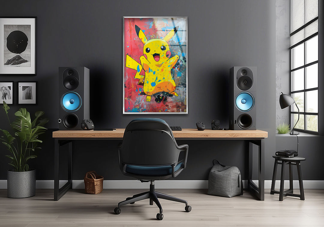 Pikachu Glass Wall Art glass pictures for Wall, glass prints wall art
