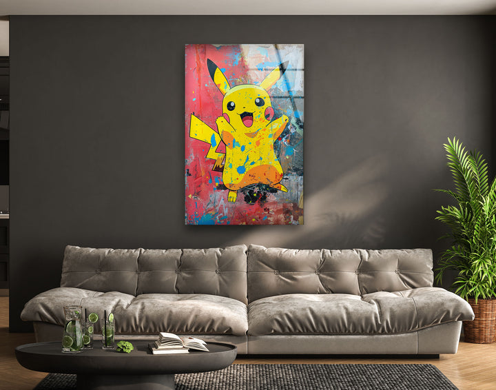 Pikachu Glass Wall Art glass photo prints, glass picture prints
