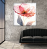 Pink Flower with Gold Line Tempered Glass Wall Art - MyPhotoStation