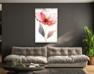 Pink Flower with Gold Line Tempered Glass Wall Art - MyPhotoStation