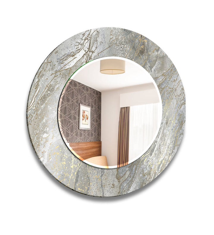 Silver Abstract Wall Mirror Entryway Wall Mirror
