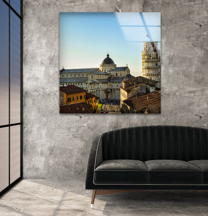 Leaning Tower of Pisa Glass Wall Art - Iconic Pisa Landmark with Stunning Architecture