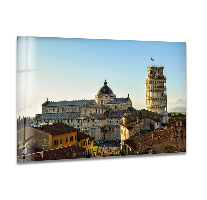 Leaning Tower of Pisa Glass Wall Art - Iconic Pisa Landmark with Stunning Architecture