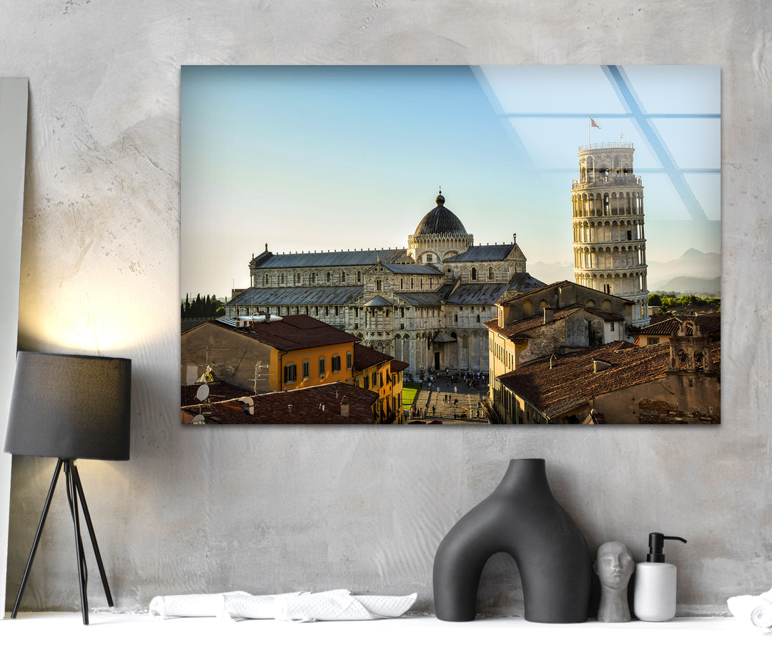 Leaning Tower of Pisa Glass Wall Art - Iconic Pisa Landmark with Stunning Architecture