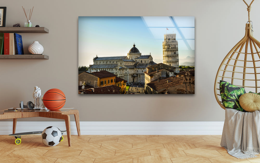 Leaning Tower of Pisa Glass Wall Art - Iconic Pisa Landmark with Stunning Architecture