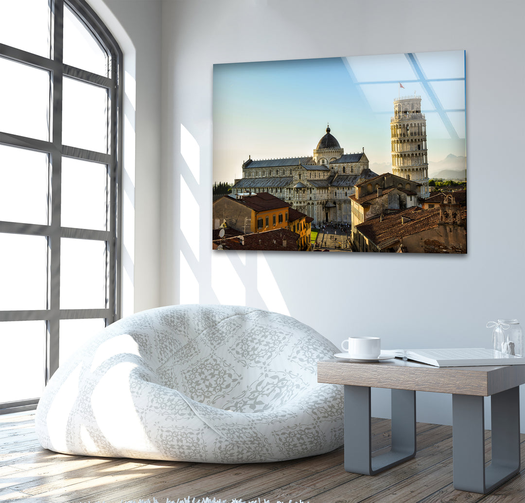 Leaning Tower of Pisa Glass Wall Art - Iconic Pisa Landmark with Stunning Architecture