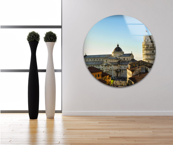 Leaning Tower of Pisa Glass Wall Art - Iconic Pisa Landmark with Stunning Architecture