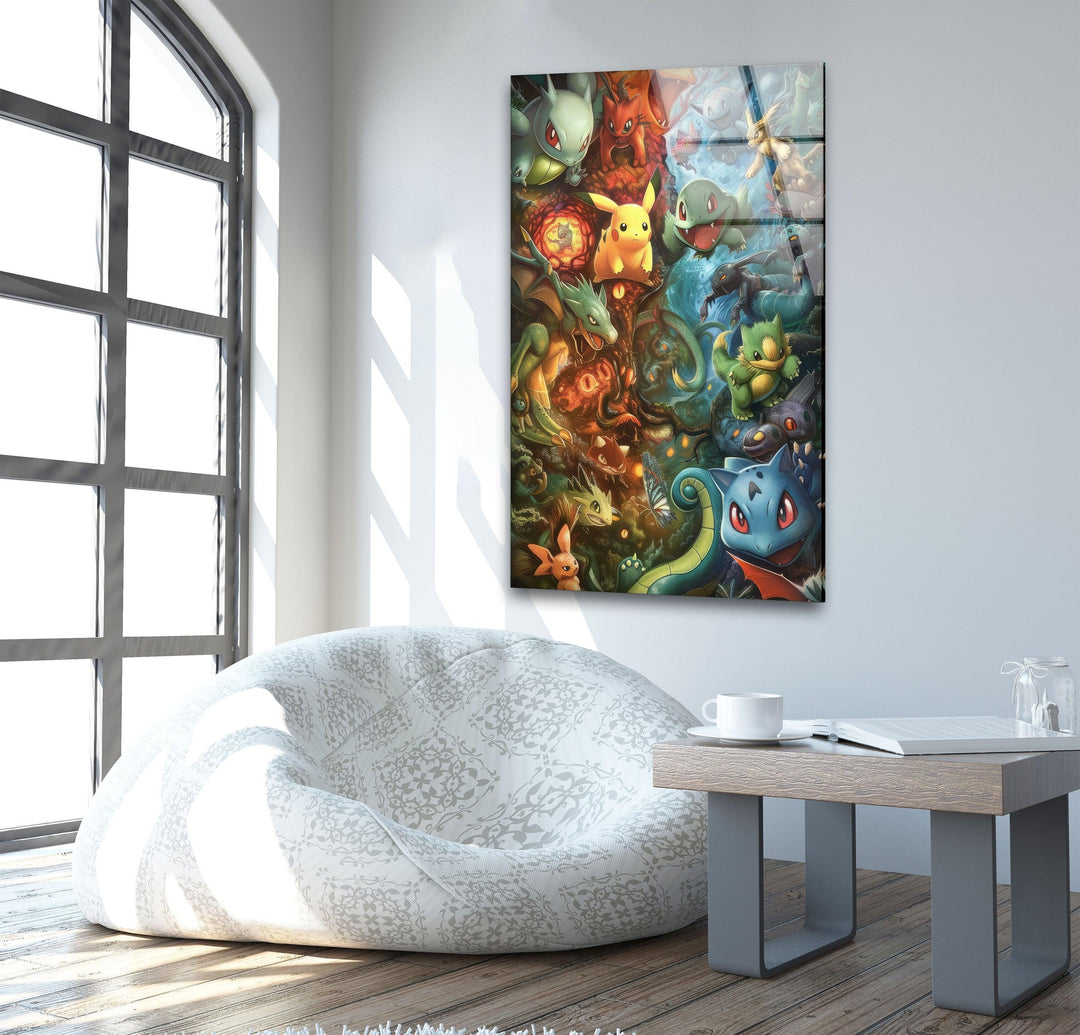 Pokemons Glass Wall Art print on glass, glass printed photos
