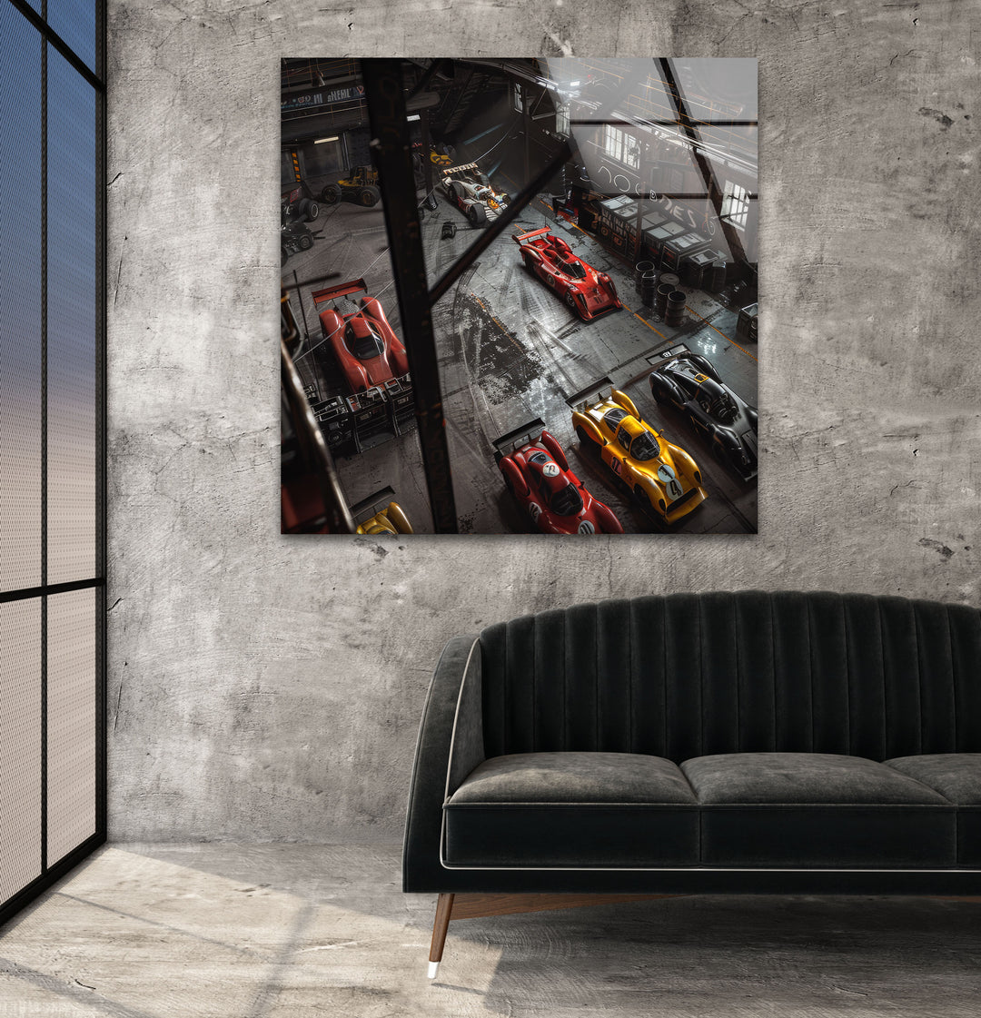 Racing Cars Glass Wall Pictures & Cool Art Decor