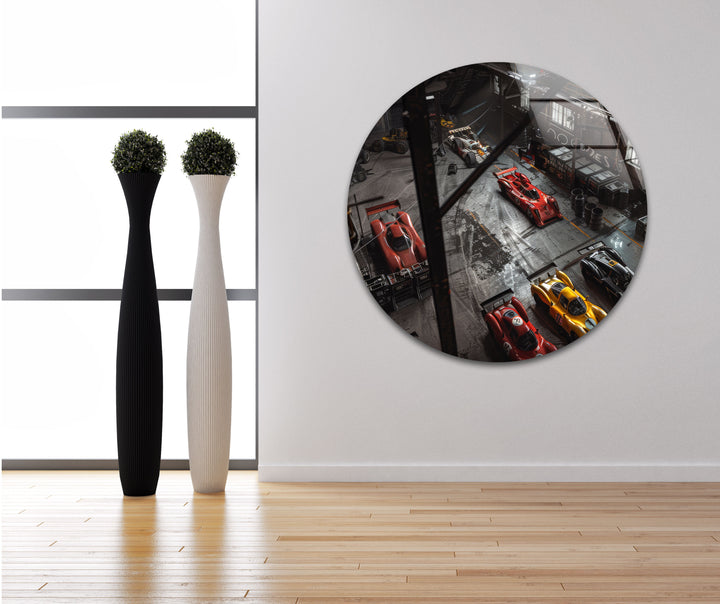 Racing Cars Glass Wall Decor & Cool Artwork