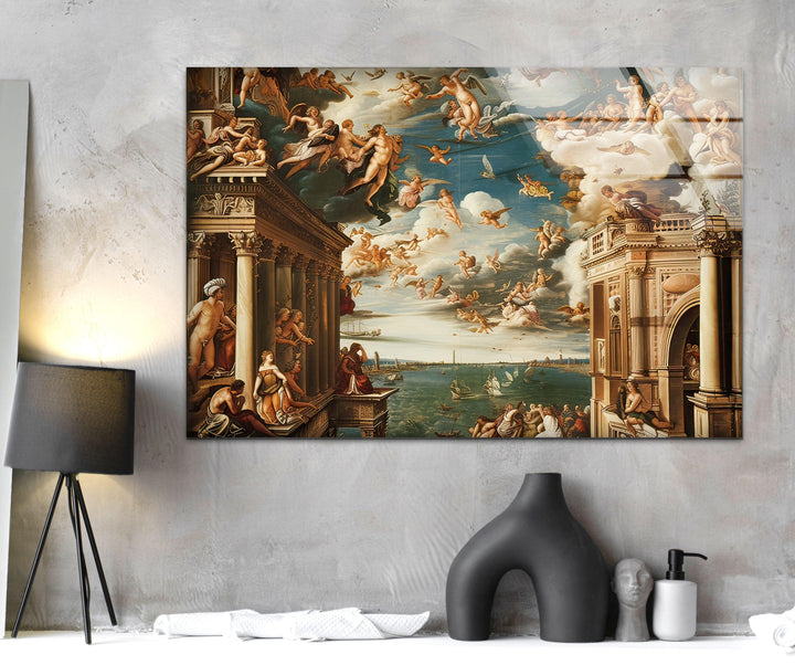 Renaissance Art Style Glass Wall Art glass pictures for Wall, glass prints wall art
