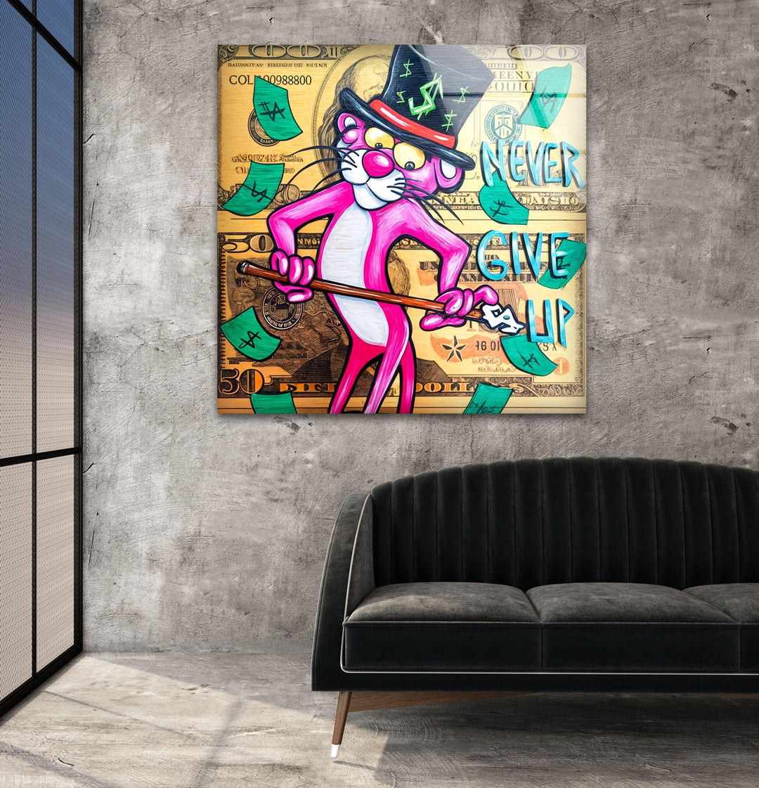 Rich Panther Glass Wall Art photo print on glass, prints on glass wall art
