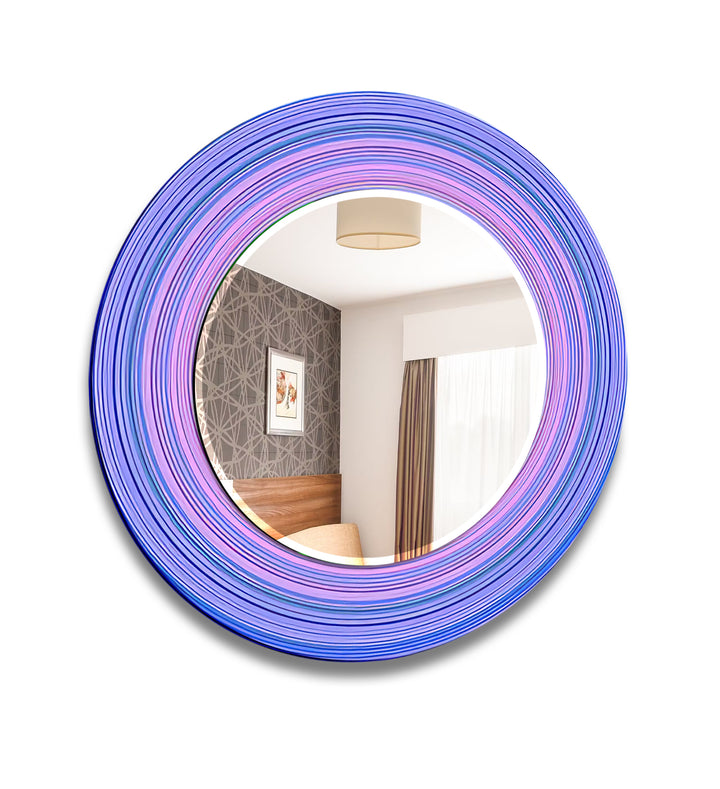 Light Purple Round Wall Mirror Blue Wall Mirror
