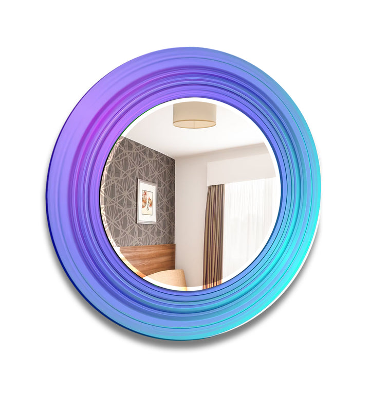 Purple & Blue Round Wall Mirror mirrors in black
