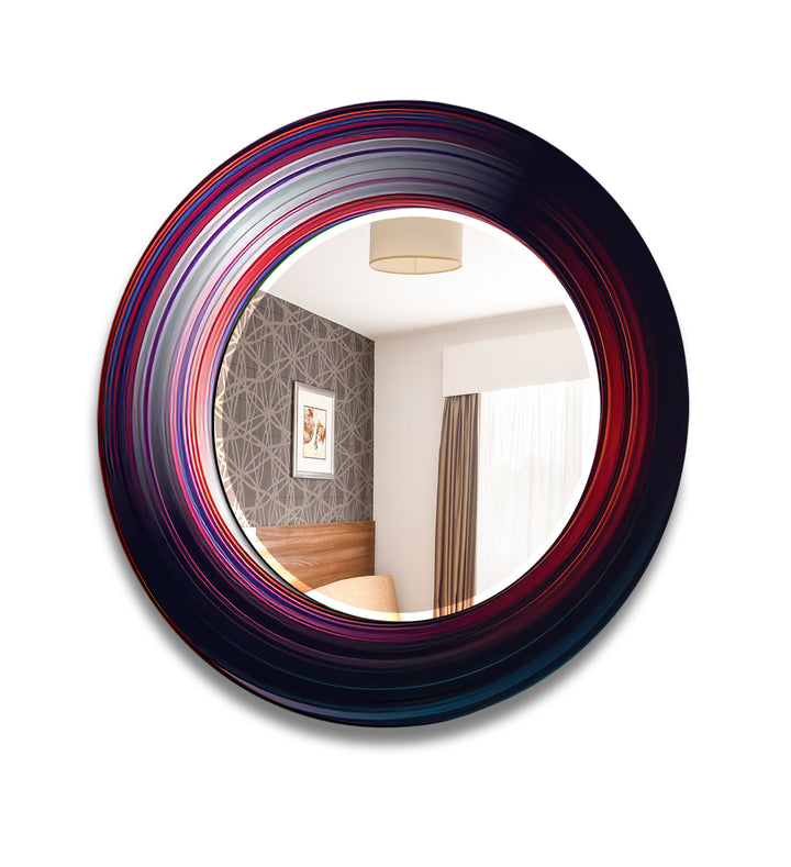 Red Silver Round Wall Mirror modern mirror
