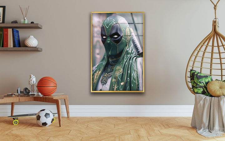 Saudi Arabia Deadpool Glass Wall Art glass art painting, glass art for the Wall
