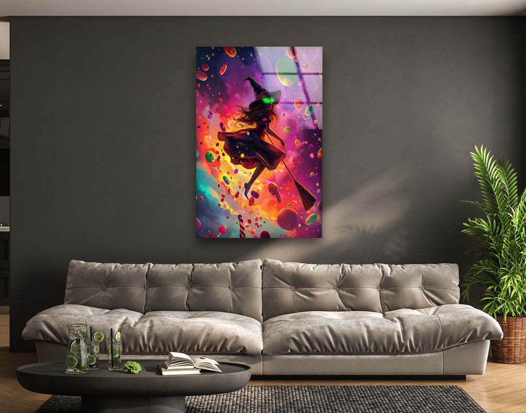 Scattered Candies and Witch Cool Wall Decor & Glass Print Art