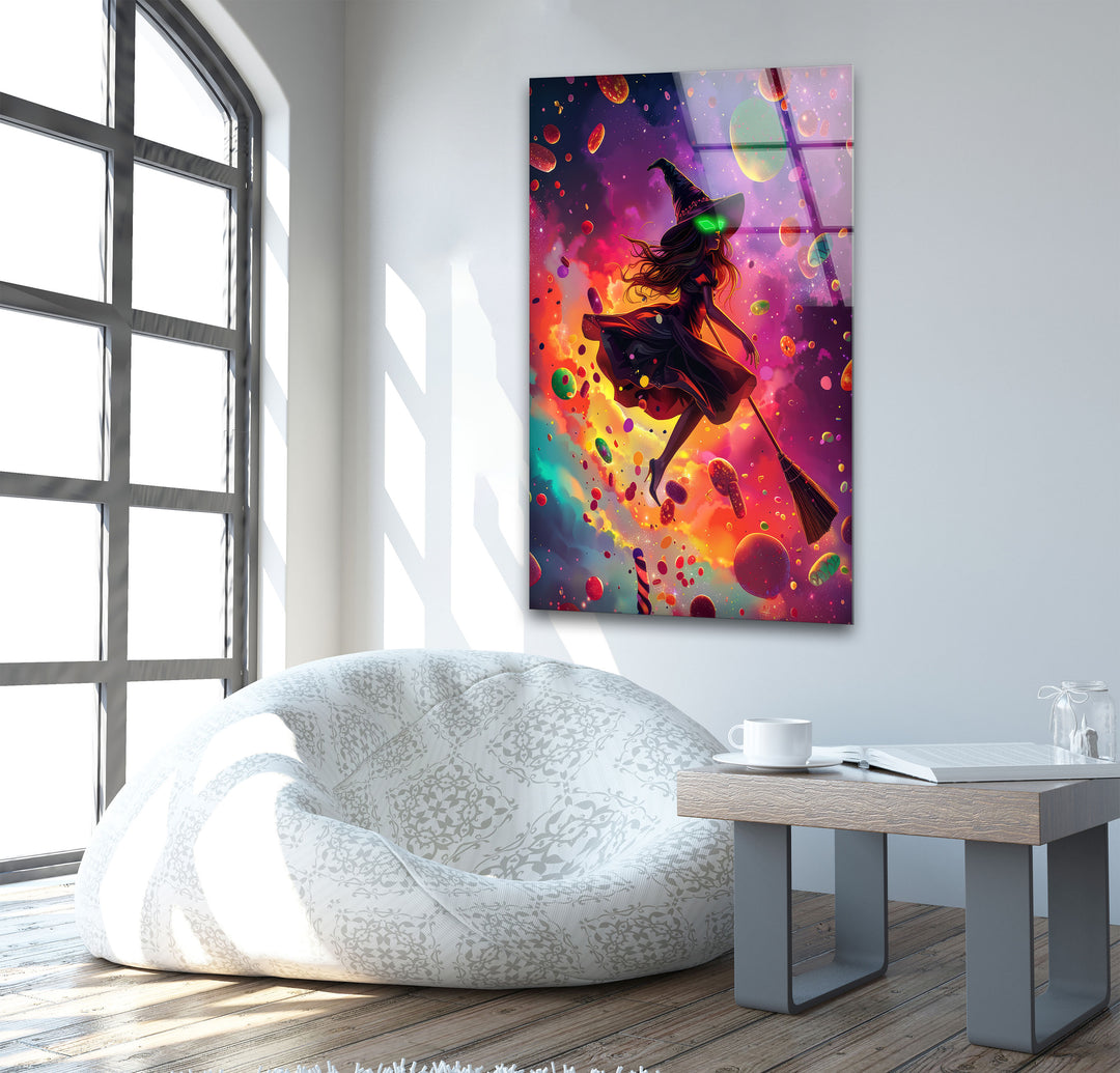 Scattered Candies and Witch Cool Art Prints & Tempered Glass Art