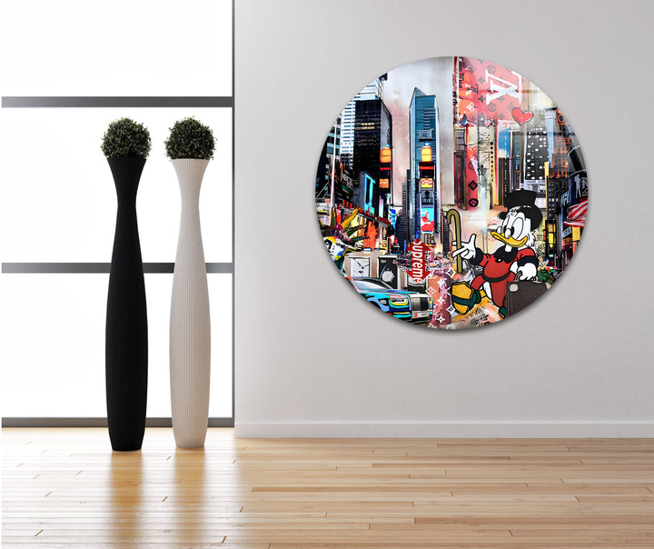 Scrooge in New York Glass Wall Art photo print on glass, prints on glass wall art
