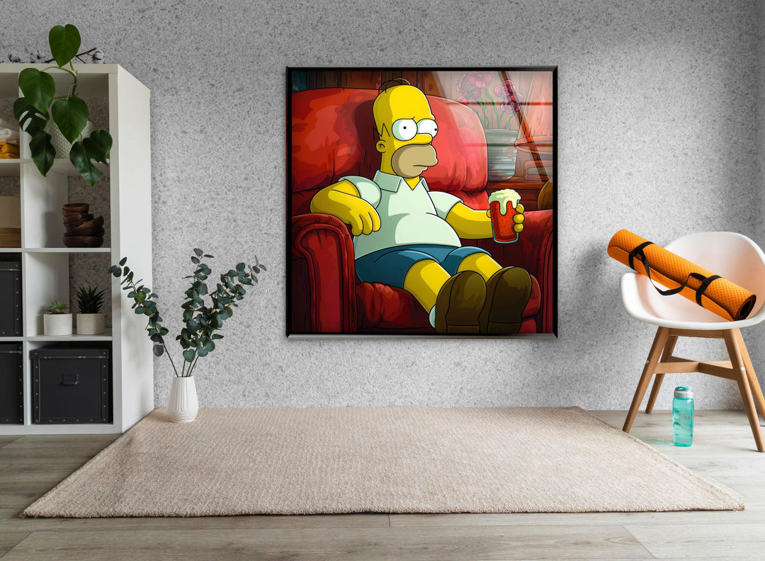 Homer Simpson Glass Wall Art Glass Printing Wall Art, Print photos on glass
