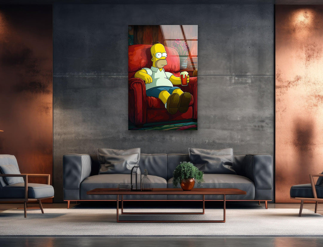 Homer Simpson Glass Wall Art glass photo prints, glass picture prints
