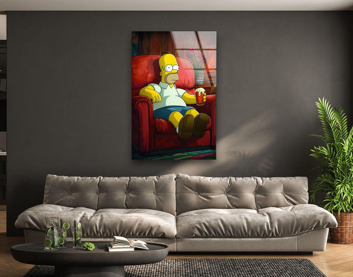 Homer Simpson Glass Wall Art large glass photo prints, glass wall photos
