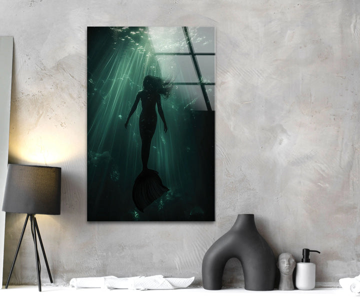 Greek Mythology Siren Tempered Glass Wall Art