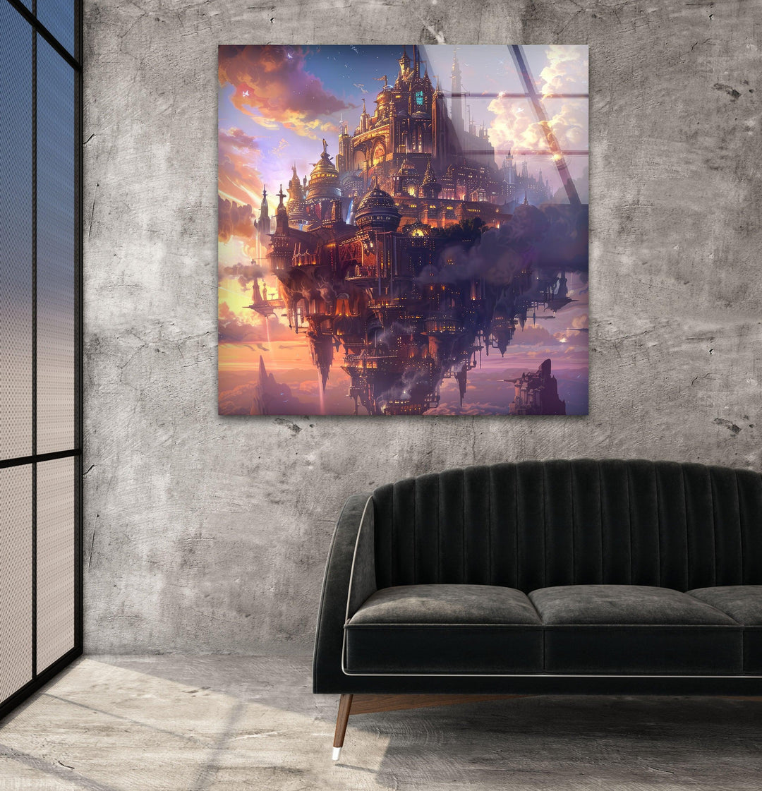 Sky City Glass Wall Art, custom glass pictures, glass art prints