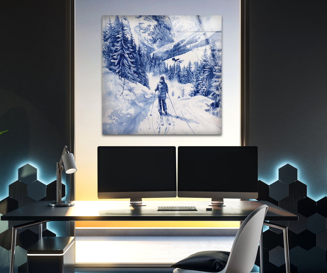 Mountain Skiing Glass Wall Art art glass wall art, glass wall art pictures