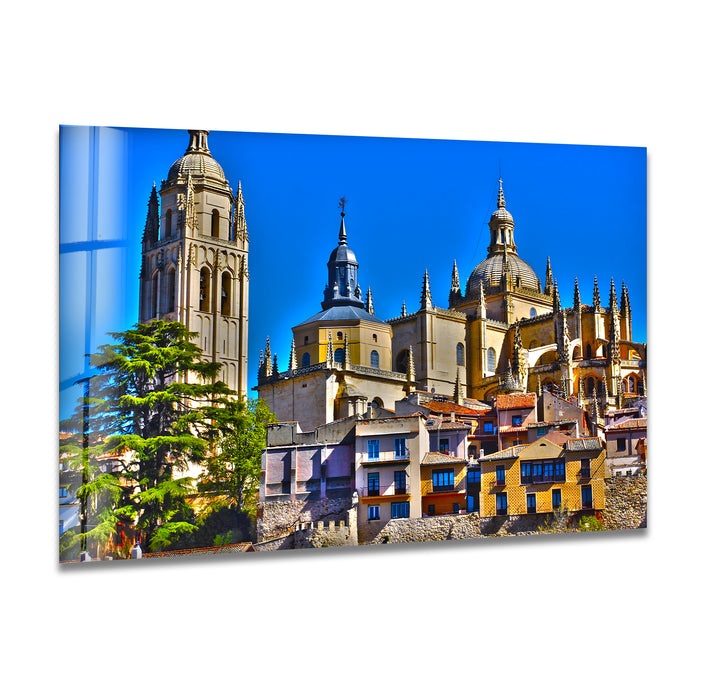 Toledo Cathedral Glass Wall Art – Majestic Spanish Landmark with Historic Architecture