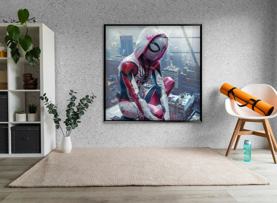 Female Spidersona Gwen Glass Wall Pictures Art