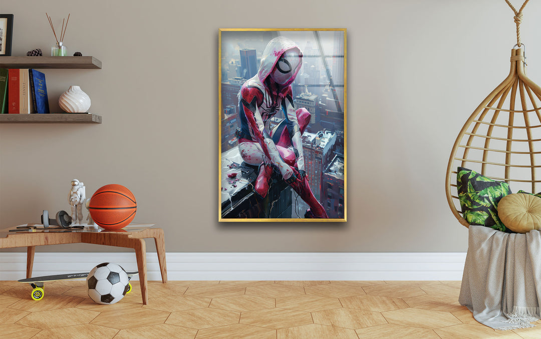 Female Spidersona Gwen Glass Wall Art Decor