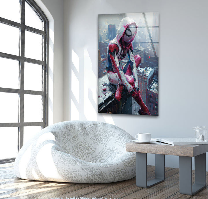 Female Spidersona Gwen Glass Wall Art for Home Elegance