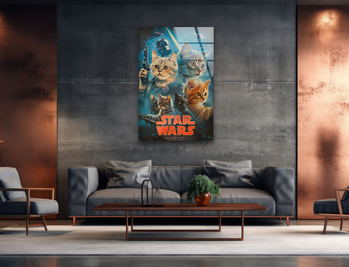 Star Wars Cats Glass Wall Art glass wall decor, glass wall art decor
