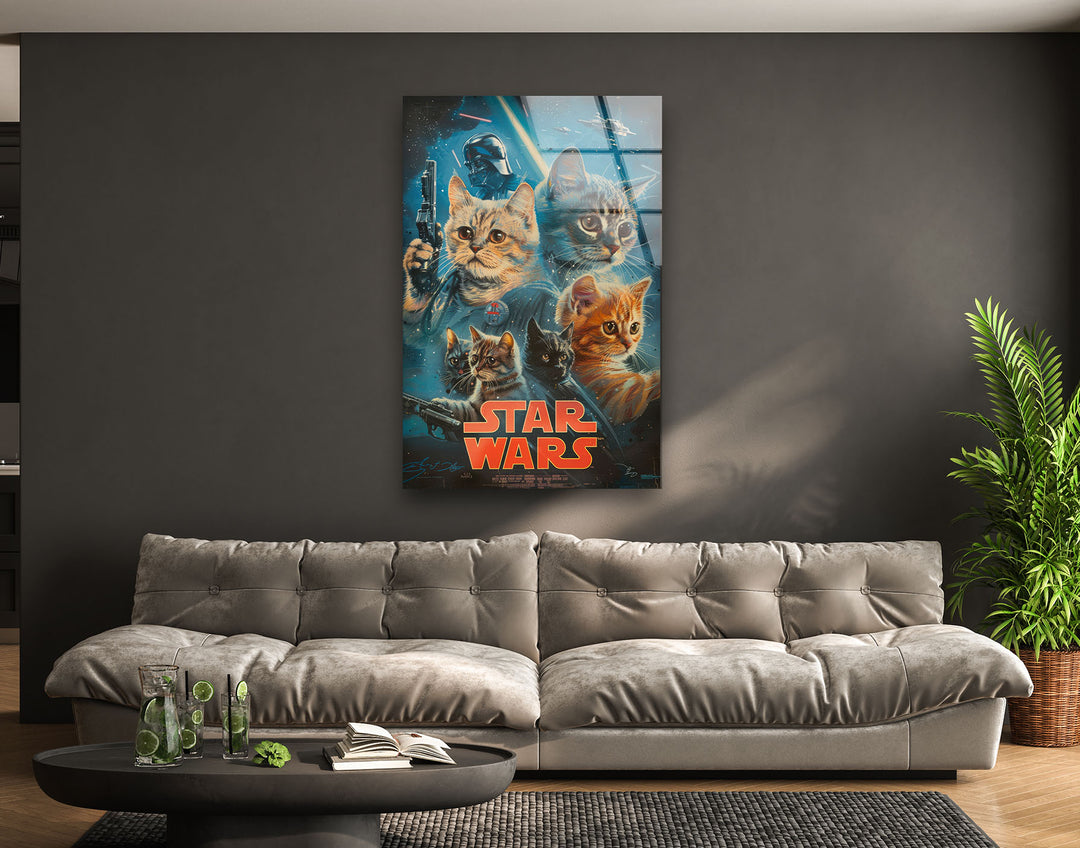 Star Wars Cats Glass Wall Art print on glass, glass printed photos
