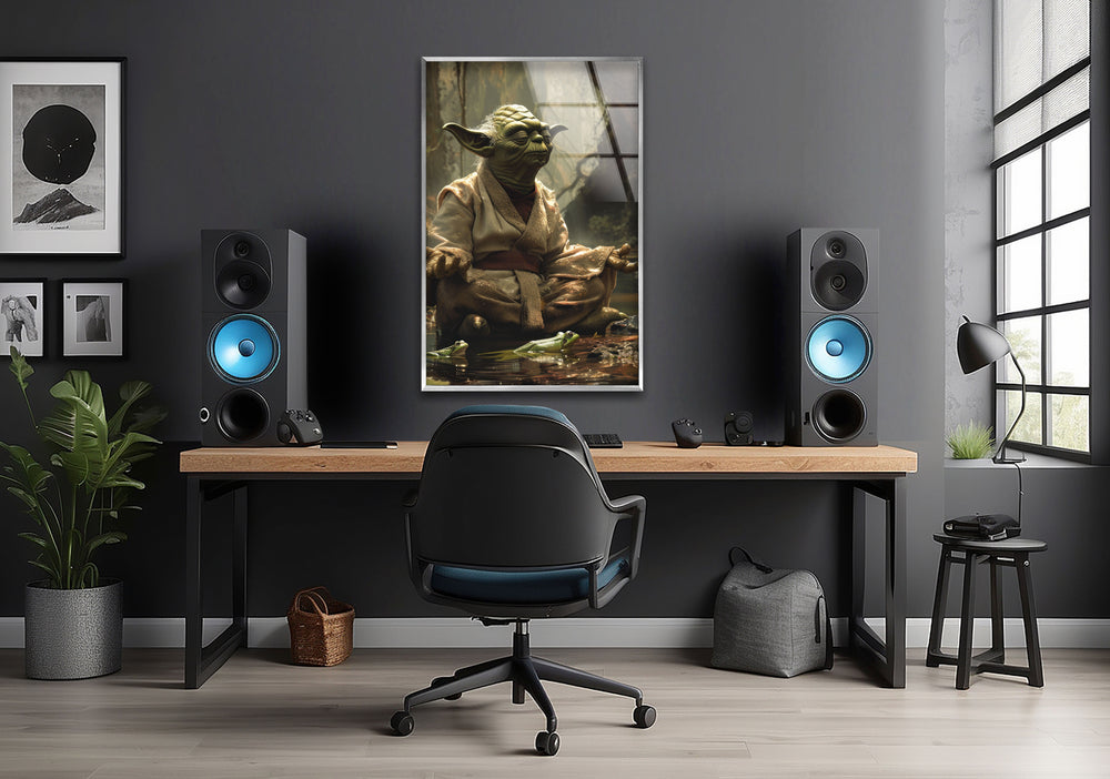 Star Wars Master Yoda Glass Wall Art, picture on glass wall art, photos printed on glass