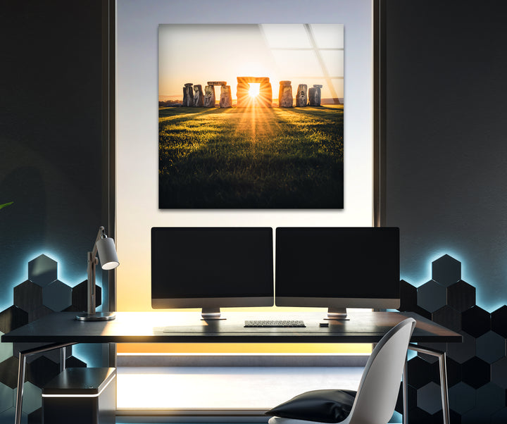 Stonehenge Glass Wall Art - Sunrise Monument