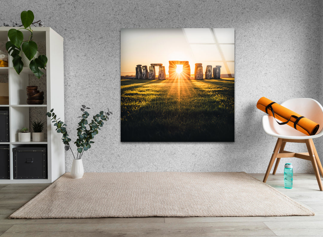 Stonehenge Glass Wall Art - Sunrise Monument