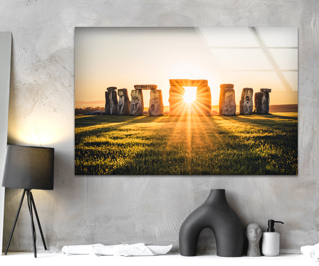 Stonehenge Glass Wall Art - Sunrise Monument