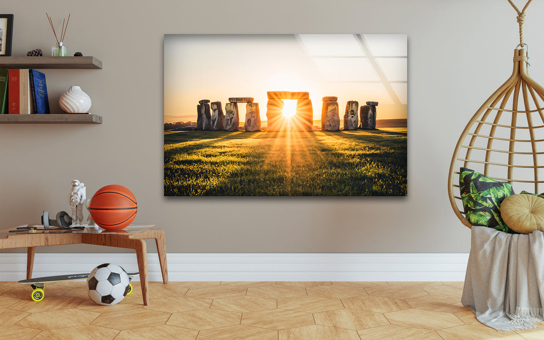 Stonehenge Glass Wall Art - Sunrise Monument